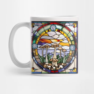 Honey Mushroom Family Stained Glass Mug